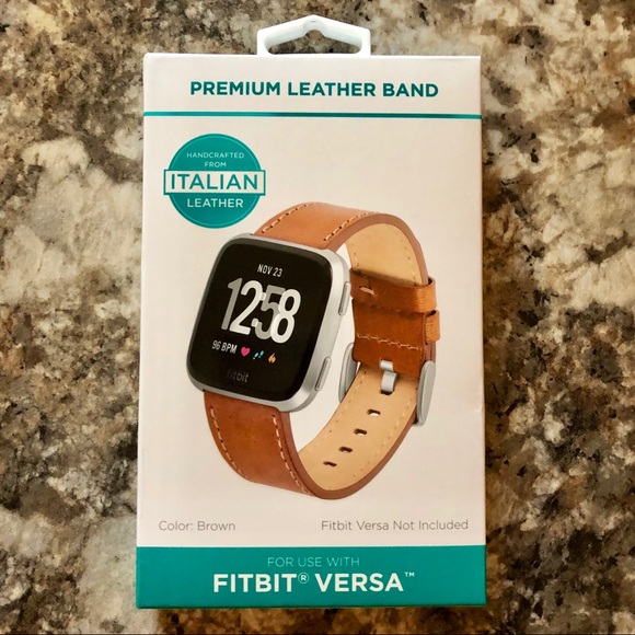 Fitbit Versa Premium Italian Leather Brown Band - Picture 5 of 8
